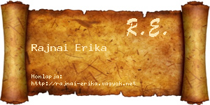 Rajnai Erika névjegykártya